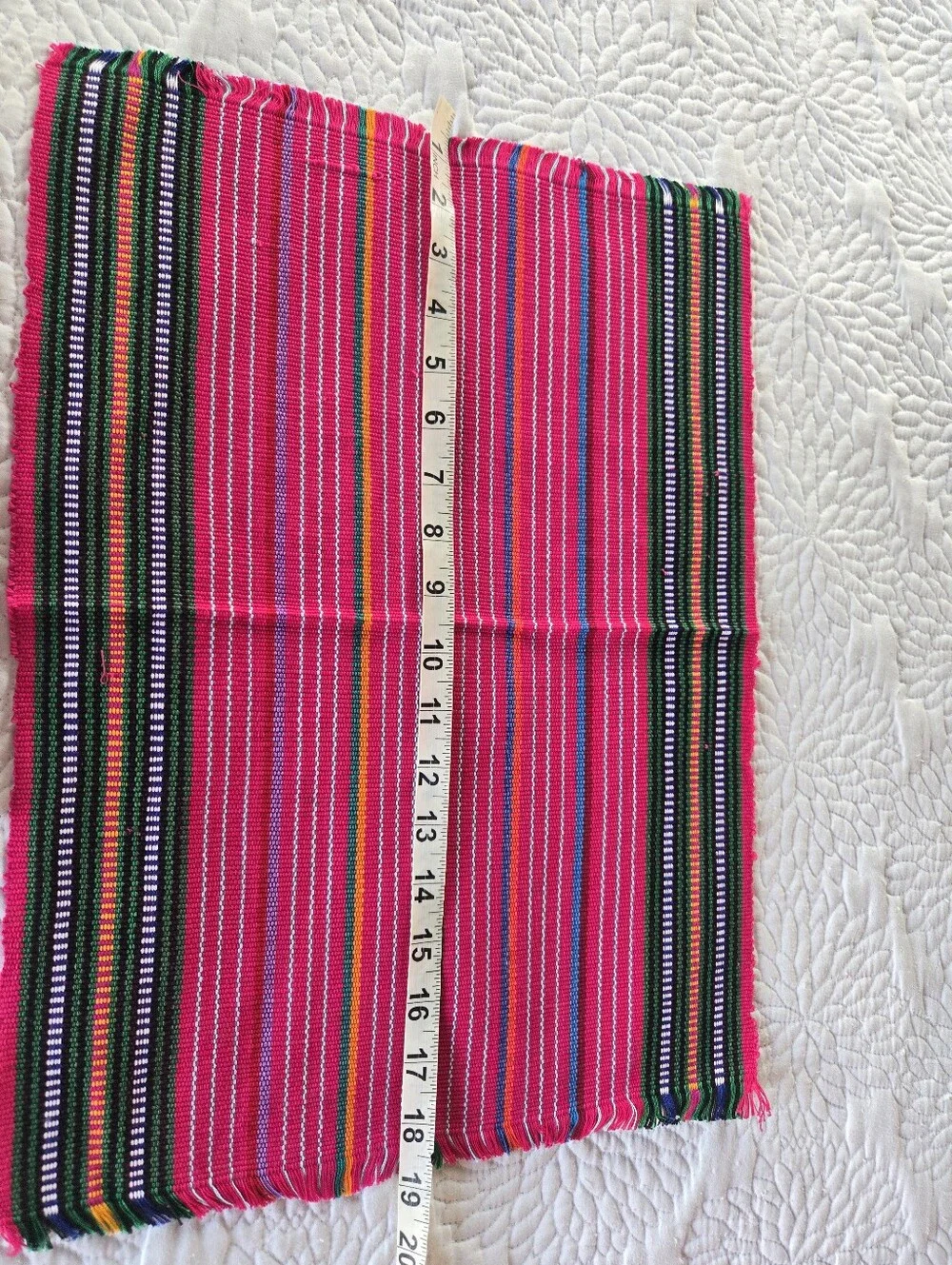 Handwoven Bright Pink Set Of Six Guatamalen Placemats & Napkins Newl